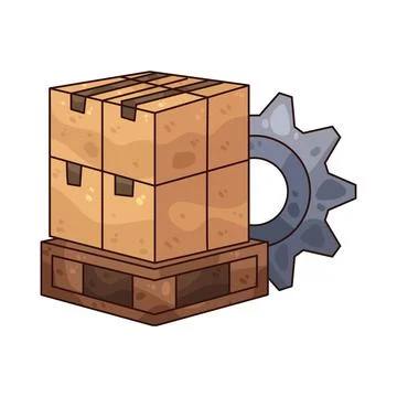 Cardboard boxes illustration Stock Illustration