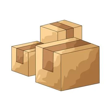 Cardboard boxes illustration イラスト素材