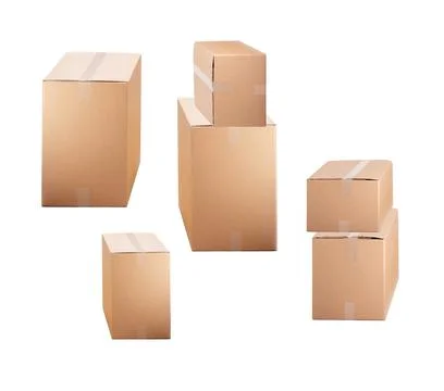 Cardboard boxes isolated Stock Photos