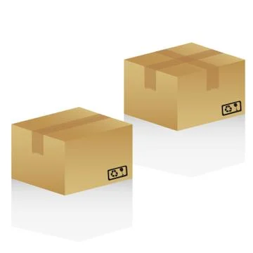 Cardboard boxes, isolated on white background Stock Illustration