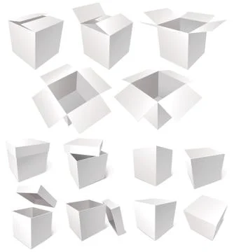 Cardboard boxes isolated on white background, vector illustration Illustrazione stock
