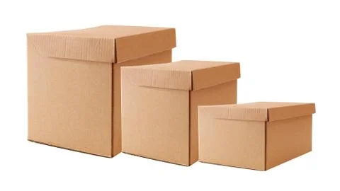 Cardboard boxes isolated on white background Stock Photos