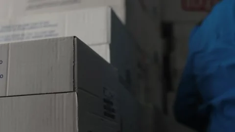Cardboard boxes Loading Stock Footage 254003296