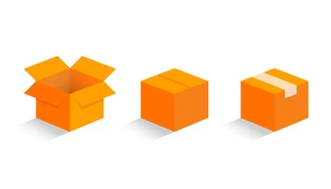 Cardboard boxes mockup isometric style design vector illustration Stock Illustration