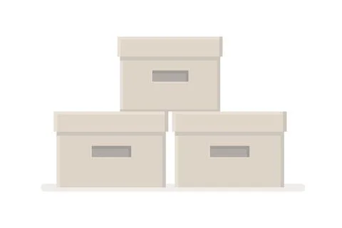 Cardboard boxes for moving or storage delivery mail parcels vector graphics Illustrazione stock