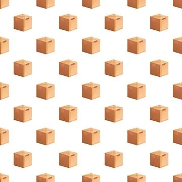 Cardboard boxes organized in a seamless distribution pattern 스톡 일러스트