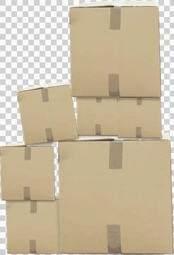 Cardboard boxes over white background 库存插图