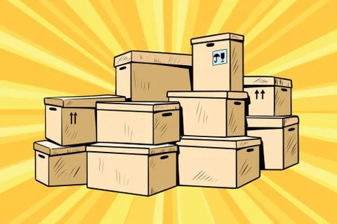 Cardboard boxes for packaging Stock Illustration