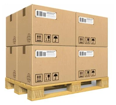 Cardboard boxes on pallet Stock Illustration