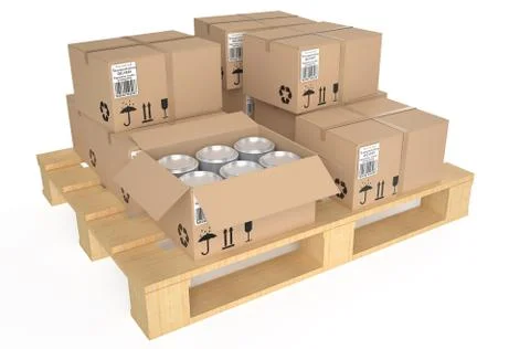 Cardboard boxes on pallet  Stockillustratie