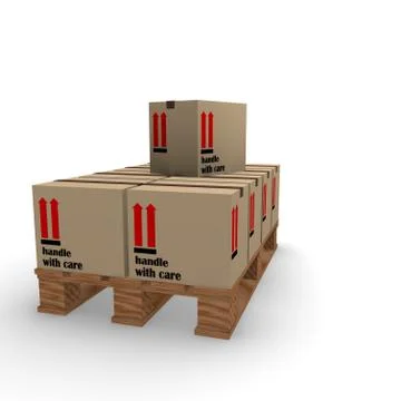 Cardboard boxes on a pallet Stock Illustration