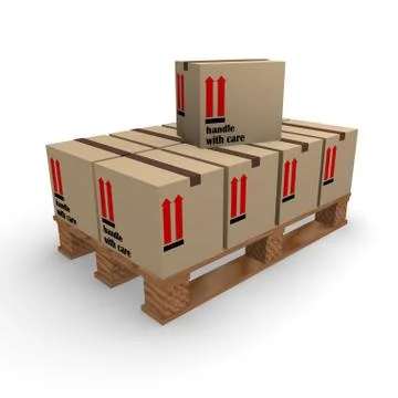 Cardboard boxes on a pallet Stock Illustration
