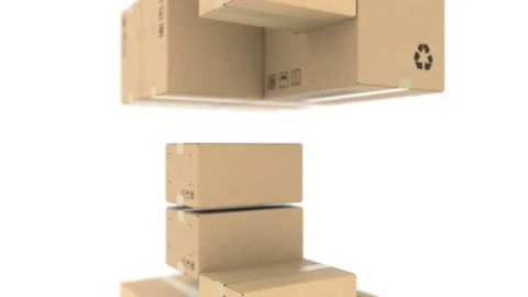 Cardboard boxes palletizing, looping mot... | Stock Video | Pond5