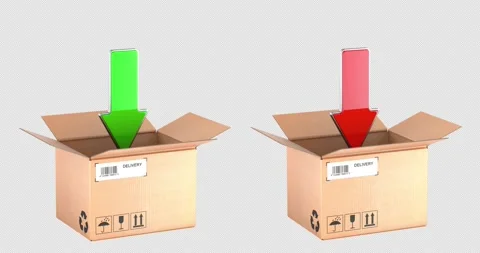 Cardboard boxes, parcels packing animation with moving arrows. 3D Video Ani.. 스톡 동영상 310636896