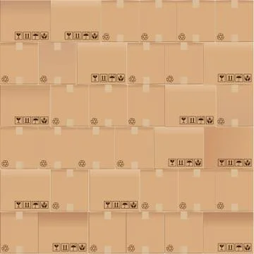 Cardboard boxes seamless Stock Illustration