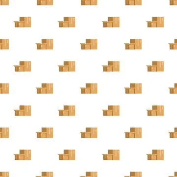 Cardboard boxes seamless pattern for delivery and storage Stock Illustration