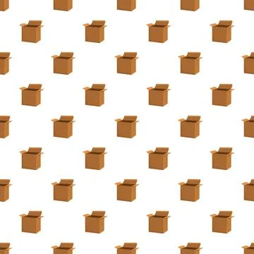 Cardboard boxes seamless pattern for shipping and delivery Stock Illustration