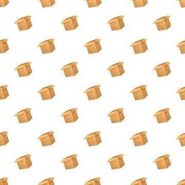 Cardboard boxes seamless pattern on white background イラスト素材