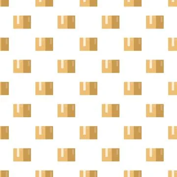 Cardboard boxes seamless pattern on white background Illustrazione stock
