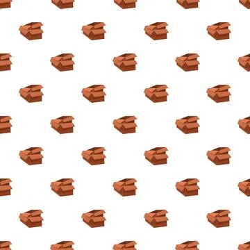 Cardboard boxes seamless pattern on white background Illustrazione stock