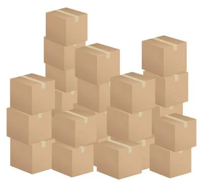 Cardboard boxes stack Illustrazione stock