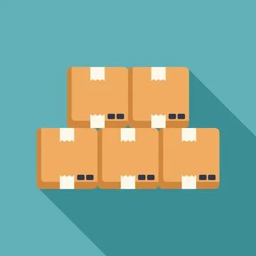 Cardboard boxes stacked and ready for shipping and handling イラスト素材
