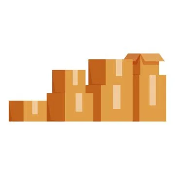 Cardboard boxes stacked and ready for shipping logistics イラスト素材
