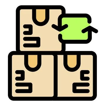 Cardboard boxes stacked and ready for shipping and handling イラスト素材
