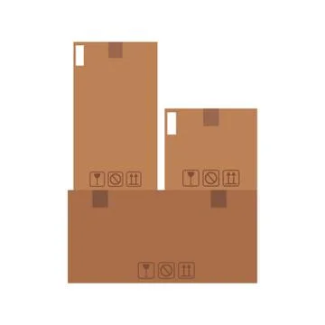 Cardboard boxes stacked イラスト素材
