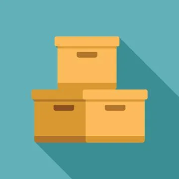 Cardboard boxes stacked, symbolizing storage, moving, logistics, and organiza Stock Illustration