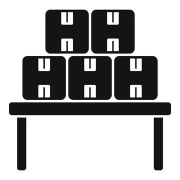 Cardboard boxes stacked on a table representing storage and logistics イラスト素材