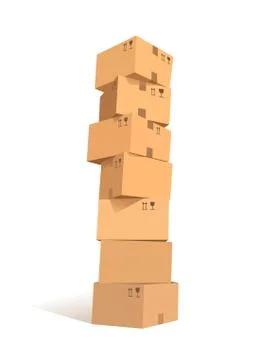 Cardboard boxes stacks 스톡 일러스트