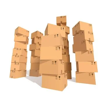 Cardboard boxes stacks 스톡 일러스트