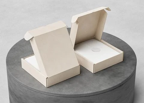 Cardboard boxes with texture use for mockup Stock Illustration