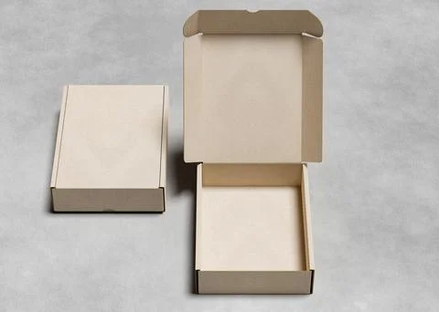 Cardboard boxes with texture use for mockup Ilustração Stock