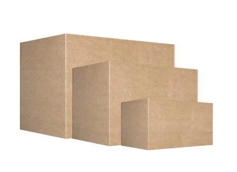 Cardboard boxes on white background, 3d illustration Stock Illustration
