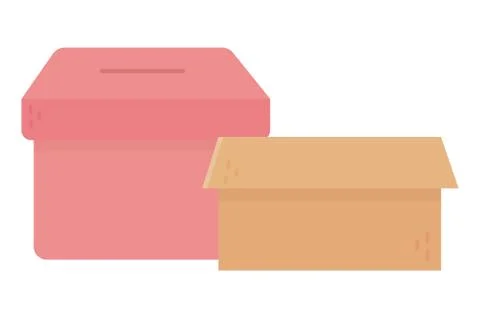 Cardboard boxes on white background イラスト素材