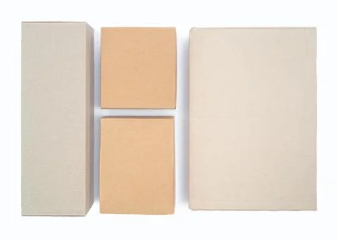 Cardboard boxes on a white background. Stock Photos
