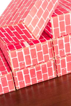 Cardboard Brick Columns Stock Photos
