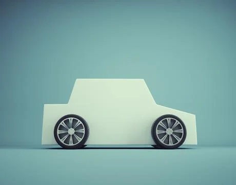 Cardboard car with wheels. The creativity, problem-solving, and hands-on le.. Stock Illustration