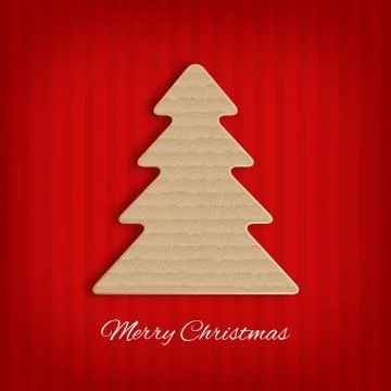 Cardboard christmas tree Stock Illustration