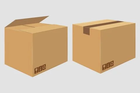 Cardboard Close Box. Side View. Package Design Stock Illustration