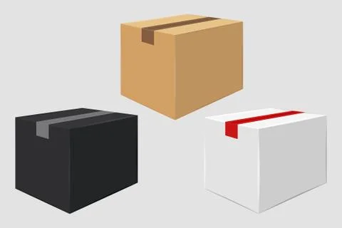 Cardboard Close Box. Side View. Package Design Stock Illustration