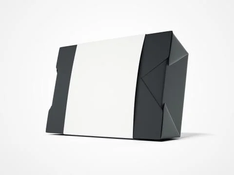 Cardboard container with blank white label. 3d rendering 库存插图