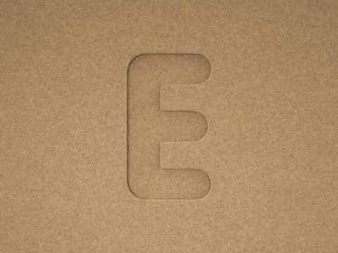 Cardboard cutout letter E Stock Photos