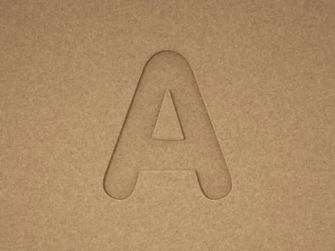 Cardboard cutout letter A Stock Photos