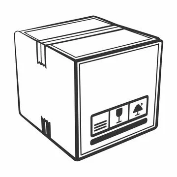 Cardboard Delivery Box Flat Vector Illustration Stock Illustration