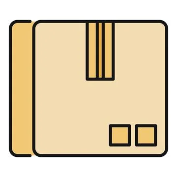 Cardboard delivery box package for shipping logistics icon Illustrazione stock
