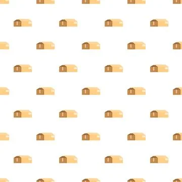 Cardboard delivery box repeat seamless pattern Stockillustratie