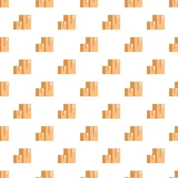 Cardboard delivery boxes creating seamless logistics pattern イラスト素材